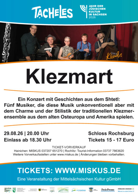 Plakat zum Konzert mit Klezmart